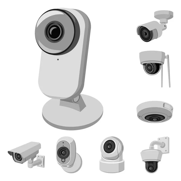 Vector design és a cctv kamera szimbólum. Cctv és rendszer vektor ikon készlet készlet. — Stock Vector