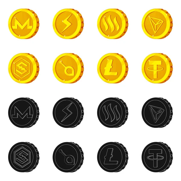 Illustration Vectorielle Crypto Monnaie Signe Pièce Collecte Illustration Vectorielle Crypto — Image vectorielle