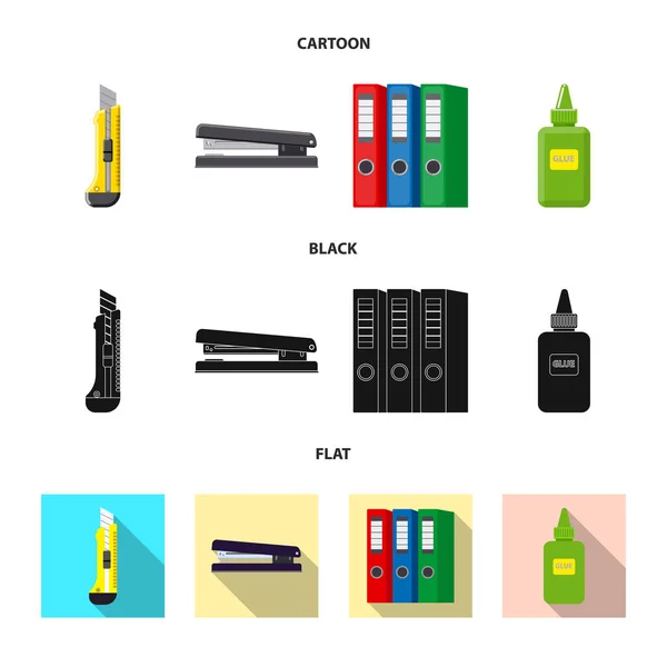Изолированный объект офиса и знак снабжения. Собрание офисных и школьных векторных иллюстраций . — стоковый вектор