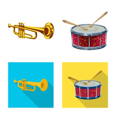 Müzik ve melodi logo vektör tasarımı. Web için müzik ve aracı hisse senedi simgesi kümesi.