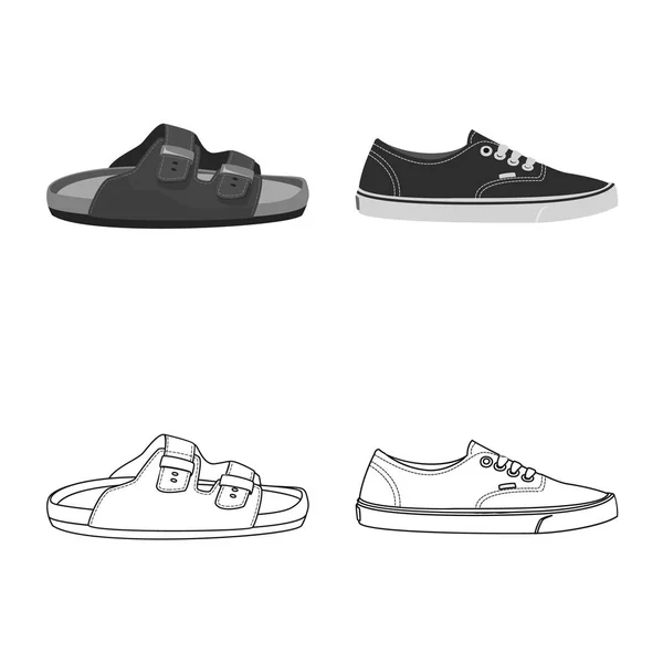 Conception Vectorielle Logo Chaussure Chaussures Collection Chaussures Pied Stock Symbole — Image vectorielle