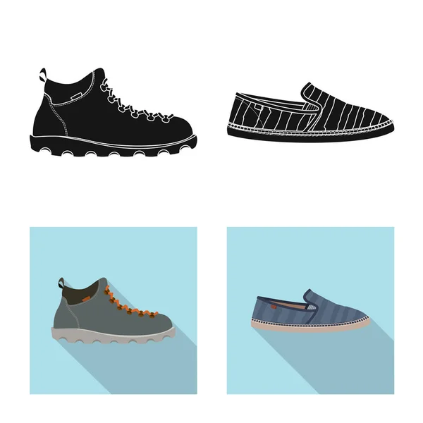 Illustration vectorielle du symbole chaussure et chaussures. Ensemble de chaussure et symbole de stock de pied pour la toile . — Image vectorielle