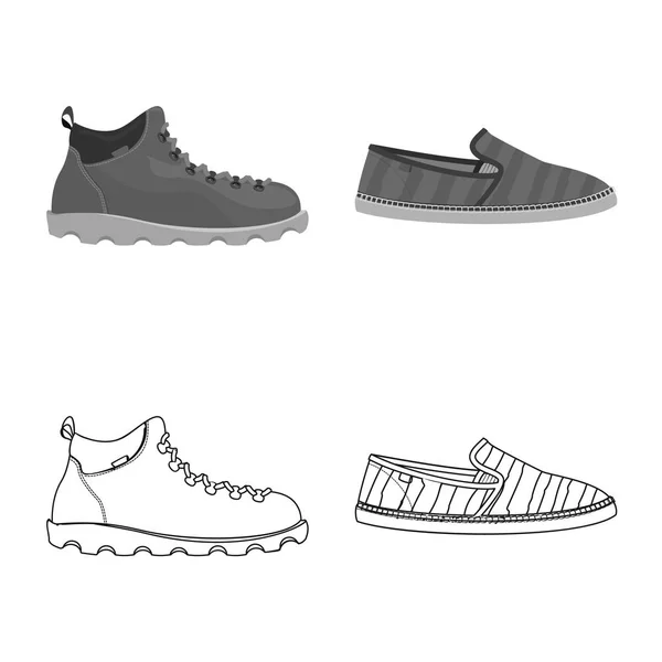 Ayakkabı ve ayakkabı logo yalıtılmış nesne. Ayakkabı ve ayak hisse senedi simgesi için web topluluğu. — Stok Vektör