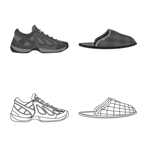 Oggetto isolato di scarpe e calzature simbolo. Set di scarpe e piedi simbolo stock per il web . — Vettoriale Stock