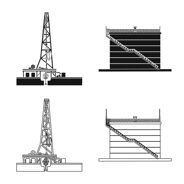 Ilustração vetorial do símbolo de óleo e gás. Coleta de óleo e gasolina estoque vetor ilustração . — Vetor de Stock