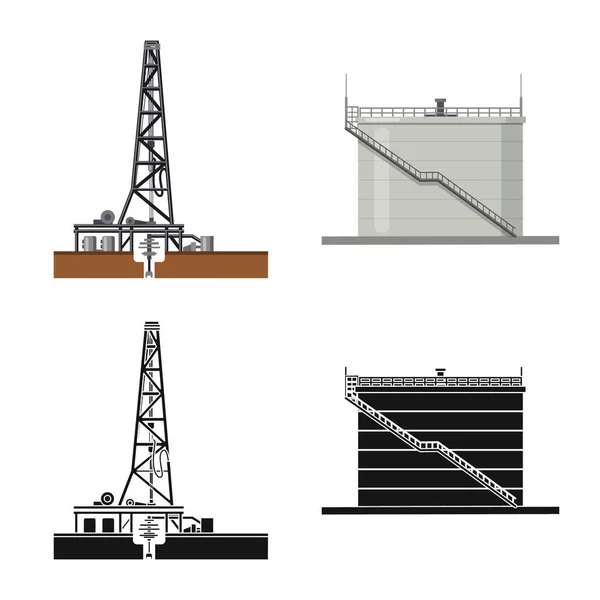 Objeto aislado del símbolo de petróleo y gas. Conjunto de aceite y gasolina símbolo de stock para web . — Archivo Imágenes Vectoriales