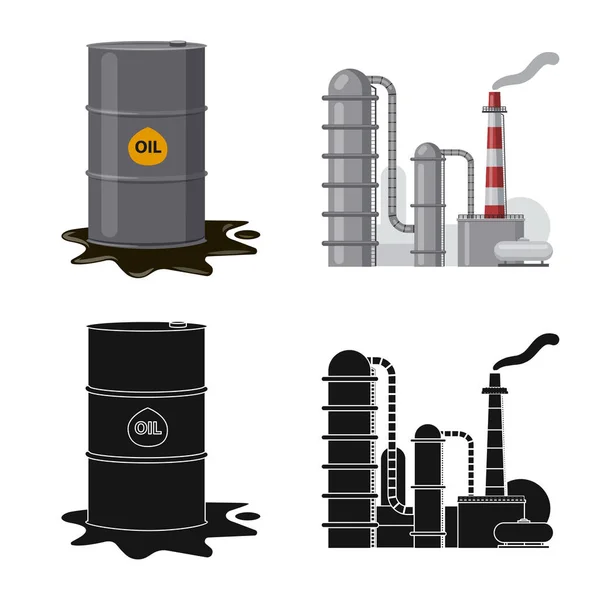 Diseño vectorial del icono del petróleo y el gas. Colección de aceite y gasolina símbolo de reserva para la web . — Vector de stock