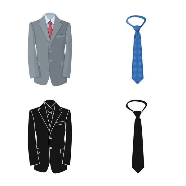 Векторная иллюстрация человека и иконы одежды. Набор человека и носить биржевой символ для веб . — стоковый вектор