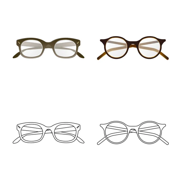 Vektorové ilustrace brýle a rámeček loga. Kolekce brýlí a příslušenství skladem vektorové ilustrace. — Stockový vektor