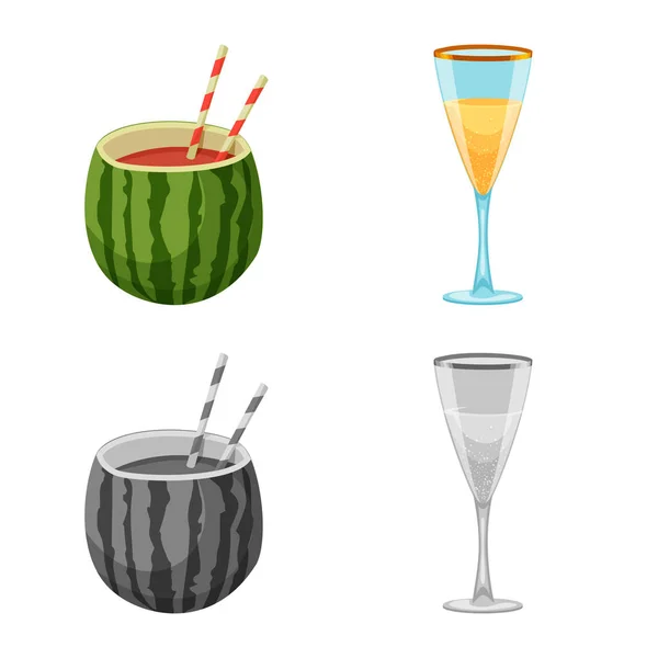 Illustration vectorielle de boissons et enseigne de bar. Collecte de boissons et illustration vectorielle de stock de fête . — Image vectorielle