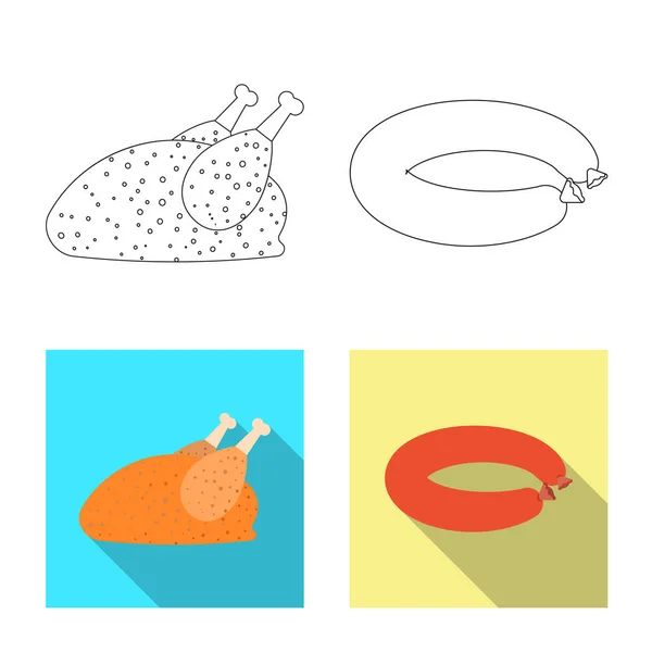 Diseño vectorial del icono de carne y jamón. Colección de carne y caldo de cocina símbolo para la web . — Archivo Imágenes Vectoriales