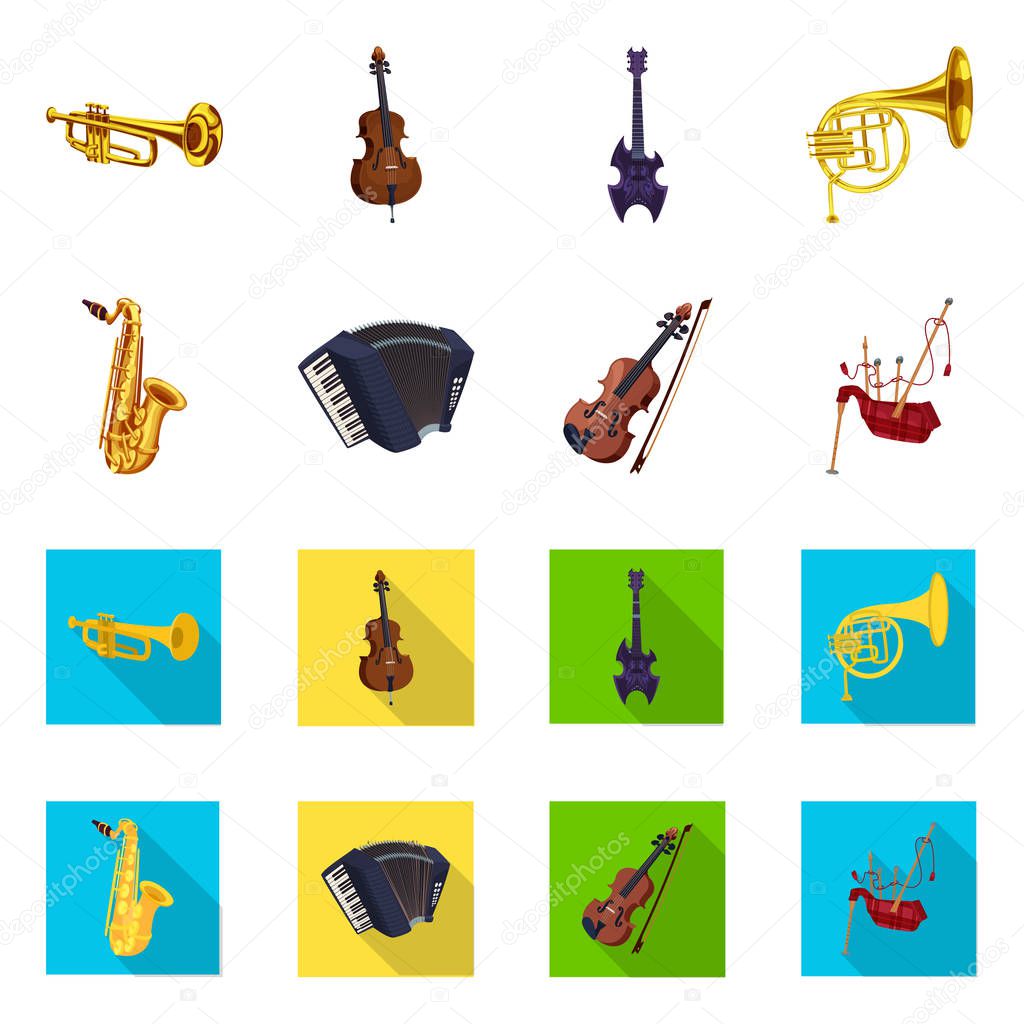 Vector illustration of music and tune icon. Collection of music and tool stock symbol for web.