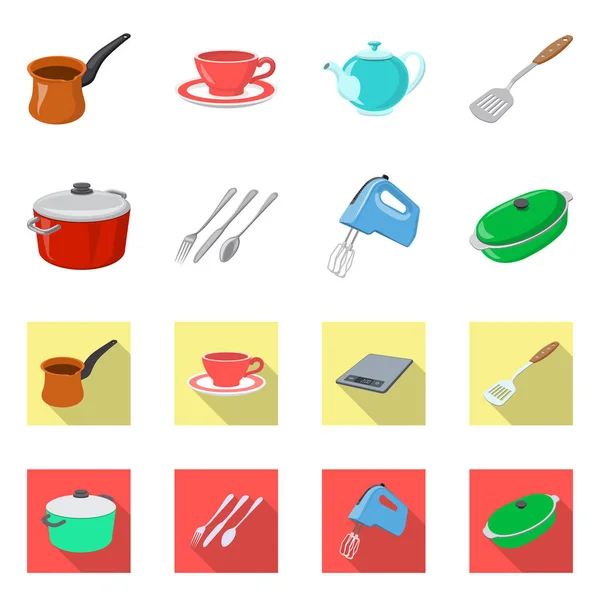 Ilustración vectorial de cocina e icono de cocinero. Colección de cocina y electrodomésticos símbolo de stock para la web . — Vector de stock