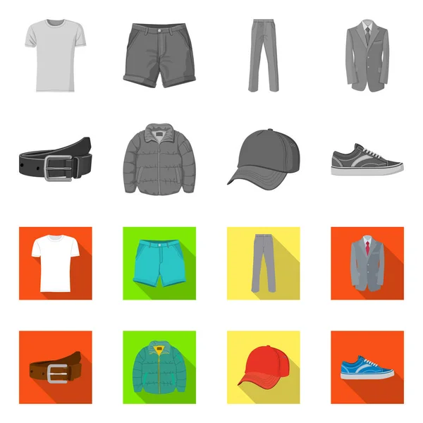 Vector illustration of man and clothing icon. Collection of man and wear stock vector illustration. — Stock Vector