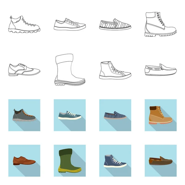Illustration vectorielle du logo chaussure et chaussures. Collection de chaussures et icône vectorielle pied pour stock . — Image vectorielle