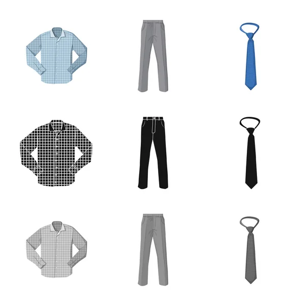 Geïsoleerde object van mens en kleding pictogram. Collectie van mens en slijtage voorraad vectorillustratie. — Stockvector