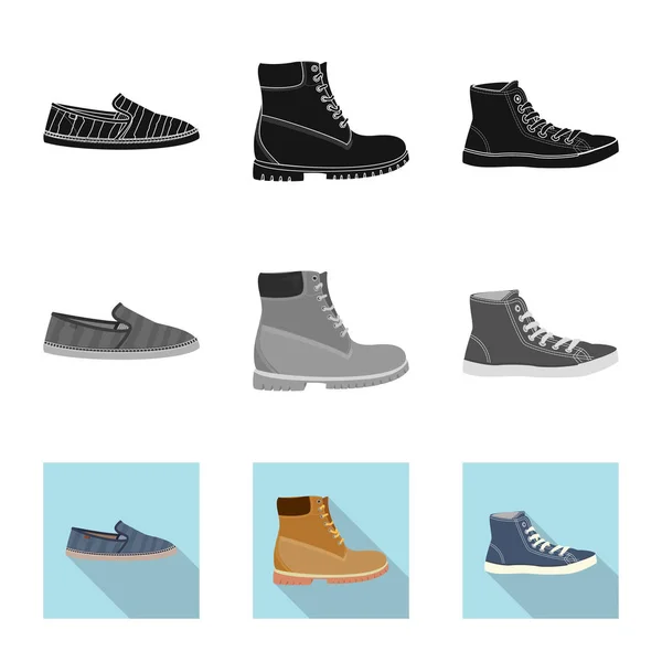 Isolé Objet Chaussure Chaussures Icône Collection Illustrations Vectorielles Chaussures Pieds — Image vectorielle