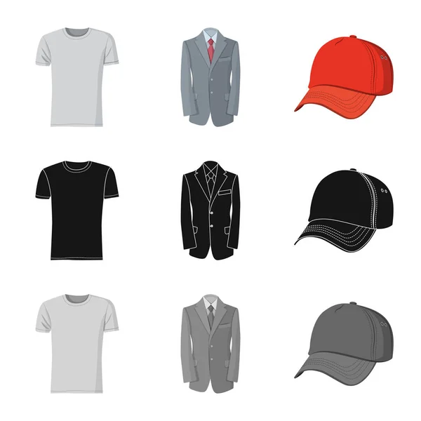 Geïsoleerde Object Van Mens Kleding Pictogram Collectie Van Mens Slijtage — Stockvector