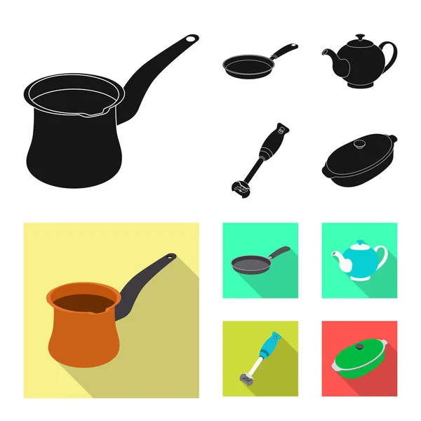 Izolovaný objekt ikony kuchyni a vařit. Kolekce kuchyně a spotřebiče vektorové ilustrace. — Stockový vektor