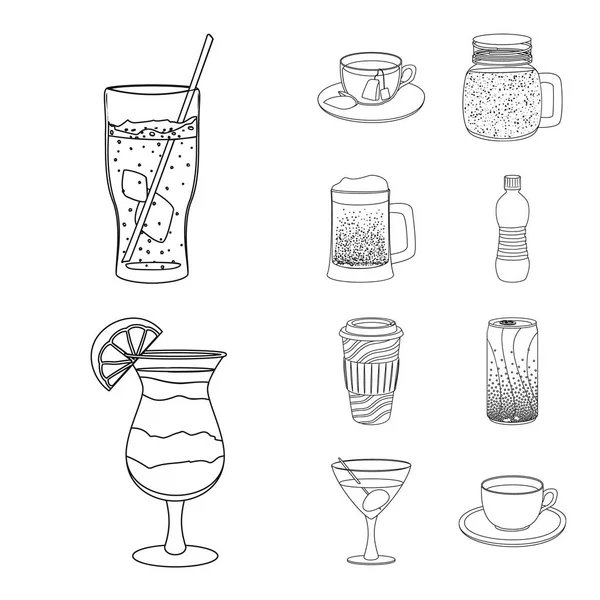 Ilustración vectorial de bebida y símbolo de barra. Conjunto de bebidas y partido icono vectorial para stock . — Archivo Imágenes Vectoriales