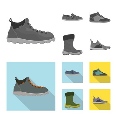 Ayakkabı ve ayakkabı simge vektör Illustration. Ayakkabı ayarla ve hisse senedi simgesi web için ayak.