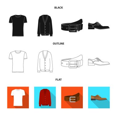 Adam ve giyim simge vektör tasarımı. Adam ve aşınma vektör simgesini hissenin topluluğu.