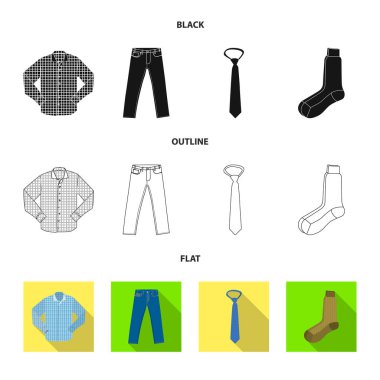 Adam ve giyim logo yalıtılmış nesne. Adam ve giyim hisse senedi vektör çizim topluluğu.