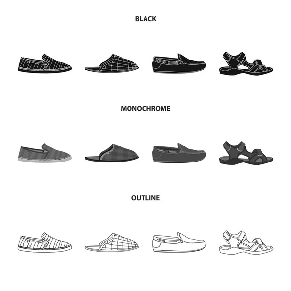 Векторная иллюстрация значка обуви и обуви. Коллекция обуви и стопы символ для паутины . — стоковый вектор