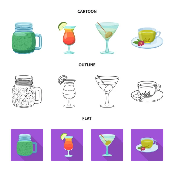 Изолированный предмет иконы напитка и бара. Набор векторных значков для напитков и вечеринок на складе . — стоковый вектор