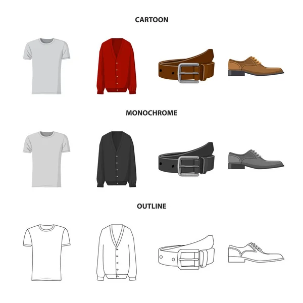 人と服のロゴのベクトル イラスト。株式ベクトル図を着るし、男セット. — ストックベクタ