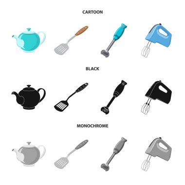 Mutfak ve yemek simge vektör Illustration. Mutfak ve cihaz hisse senedi vektör çizim topluluğu.