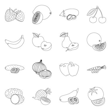 Sebze ve meyve simge vektör Illustration. Sebze ve vejeteryan hisse senedi simgesi için web topluluğu.