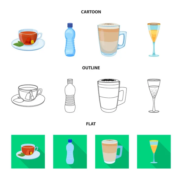 Векторная иллюстрация логотипа напитка и бара. Коллекция векторных значков напитков и вечеринок на складе . — стоковый вектор