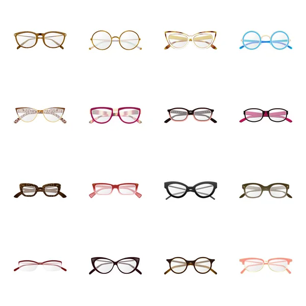 Conception vectorielle de lunettes et de panneaux de monture. Jeu de lunettes et accessoire illustration vectorielle de stock . — Image vectorielle