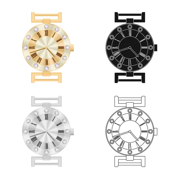 Ізольований об'єкт годинника і символ часу. Набір піктограм годинника і кола для запасів . — стоковий вектор