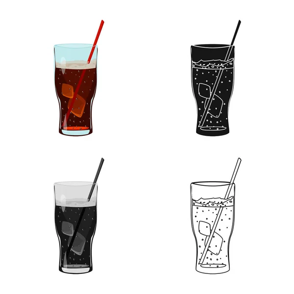 Objek minuman yang terisolasi dan ikon bar. Collection of drink and party stock symbol for web . - Stok Vektor