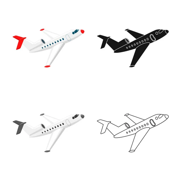平面和传输符号的孤立对象。网络中的飞机和天空股票符号的收集. — 图库矢量图片