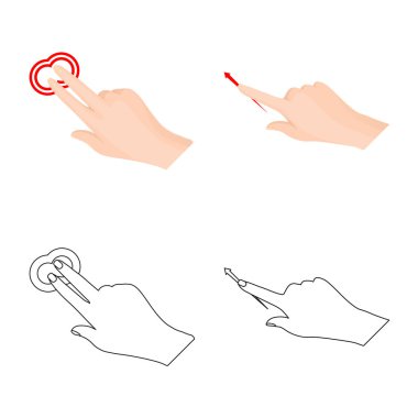 Dokunmatik ve el logo vektör tasarımı. Dokunmatik ekran ve dokunmatik hisse senedi vektör çizim topluluğu.
