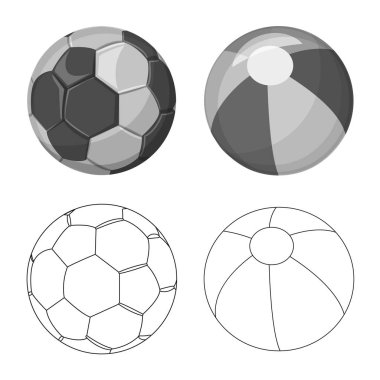 Spor ve topu simge vektör Illustration. Spor ve web için atletik hisse senedi simgesi toplama.