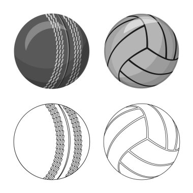 Spor ve top logo yalıtılmış nesne. Spor ve spor vektör simgesini hissenin koleksiyonu.