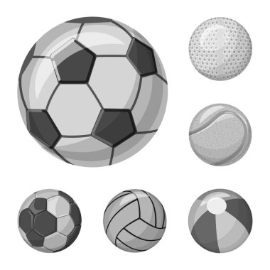 Spor ve top logo yalıtılmış nesne. Spor ve spor vektör simgesini hissenin koleksiyonu.