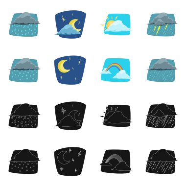 Hava ve İklim simgesi yalıtılmış nesne. Hava ve bulut hisse senedi simgesi için web topluluğu.