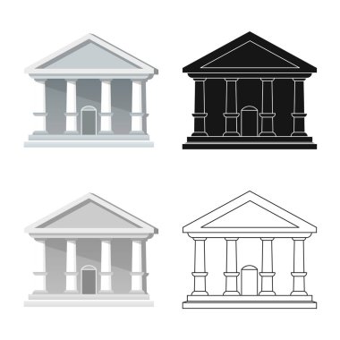 Banka ve para simge vektör Illustration. Banka ve bill hisse senedi vektör çizim seti.