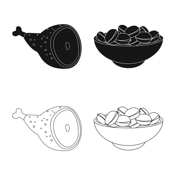 술집과 바 상징의 벡터 디자인입니다. 출판 및 재고에 대 한 내부 벡터 아이콘의 컬렉션. — 스톡 벡터