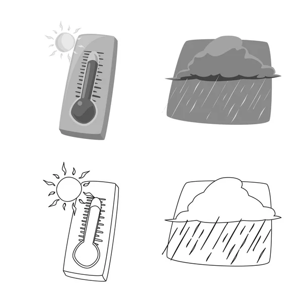 Vektorillustration von Wetter und Klima-Symbol. Sammlung von Wetter- und Cloud-Aktiensymbolen für das Web. — Stockvektor