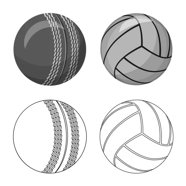 Objeto aislado de deporte y logo de pelota. Colección de deporte y el icono del vector deportivo para la acción . — Vector de stock