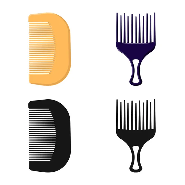 Objeto aislado de cepillo e icono de cabello. Colección de cepillo y cepillo vector icono para stock . — Vector de stock