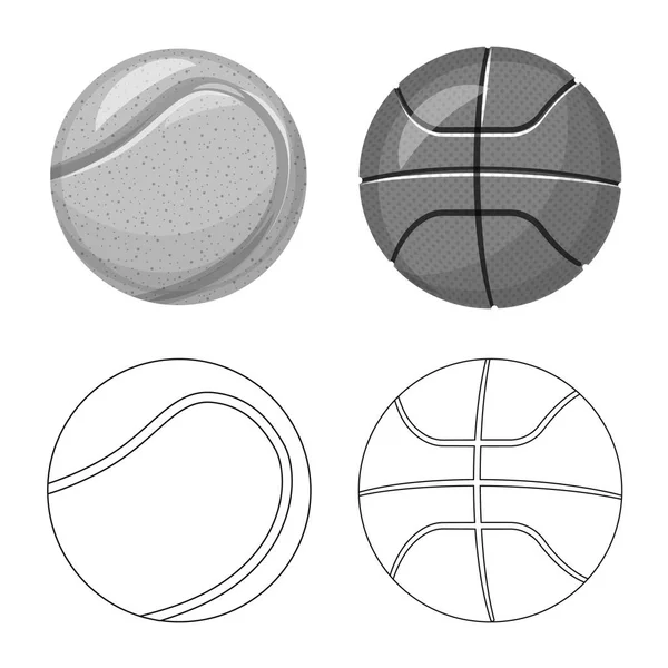 Isolerade objekt av sport och ball tecken. Samling av sport och atletisk vektor ikon för lager. — Stock vektor