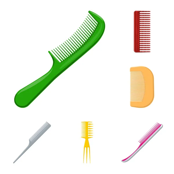 Diseño vectorial de pincel y logotipo del cabello. Conjunto de cepillo y cepillo vector icono para stock . — Archivo Imágenes Vectoriales