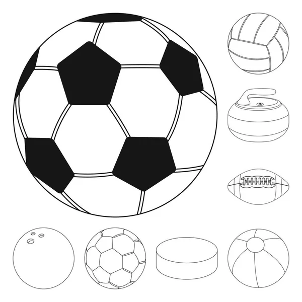 Diseño vectorial del deporte y el símbolo de la bola. Conjunto de deporte y el icono del vector deportivo para la acción . — Vector de stock